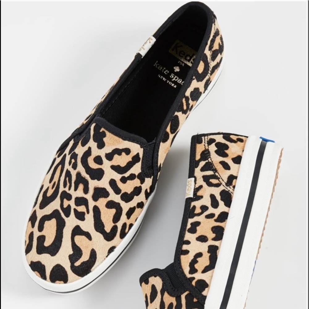 kate spade Leopard Print Slip-On Sneakers in Tan and Black